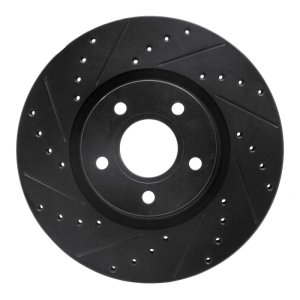 Ford C-MAX Brake Rotor (1) - Front Left - R1 Concepts - Drilled & Slotted - Black - `04-`19
